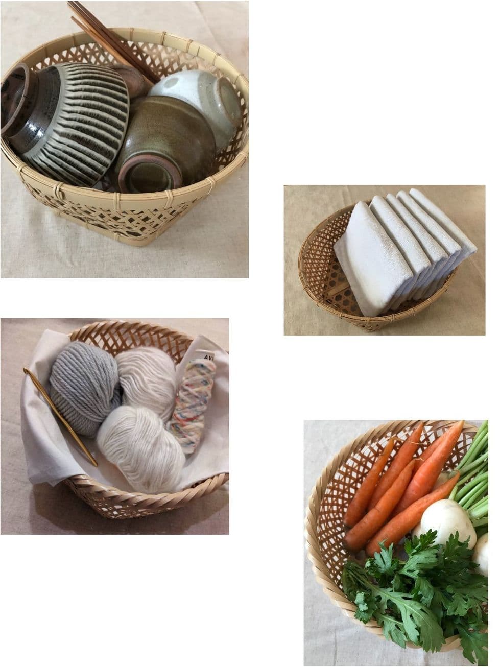 椀かごと毛糸野菜タオル